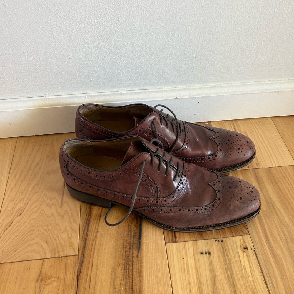 Johnston and Murphy Conrad 2.0 Cap Toe Brown Red Dress Shoes Size 10 - Picture 3 of 3